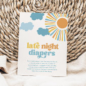 Sun Baby Dusche Spate Night Diapers Zeichen Poster