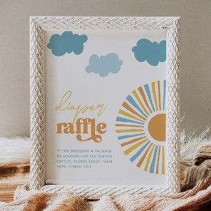 Sun Baby Dusche Windeln Raffle-Zeichen Poster