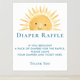 Sun Baby Dusche Windeln Raffle-Zeichen Poster