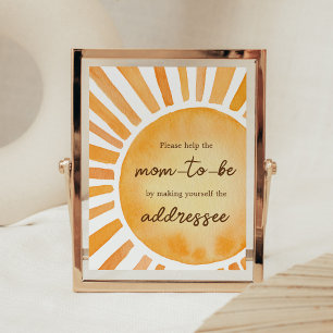 Sun Baby Shower Envelope Station Poster