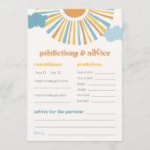 Sun Baby Shower Ratschläge und Vorhersagekarte Einladung (Vorderseite)