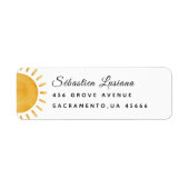 Sun Baby Shower Rücksendeadresse (Vorne)