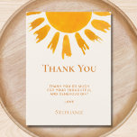 Sun Baby Shower Vielen Dank Postkarte<br><div class="desc">Diese einfache Babydusche ist mit einer gelben Aquarellsonne und einer einfachen Typografie auf einem weichen cremefarbenen Hintergrund dekoriert. Einfach anpassbar. Ändern Sie mithilfe des Entwurfstools die Textgröße, den Stil oder die Farbe. Weil wir unsere Kunstwerke erstellen, werden Sie dieses exakte Bild von anderen Designern nicht finden. Original Wasserfarbe © Michele...</div>