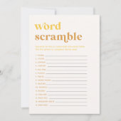 Sun Baby Shower Word Scramble Game Card Einladung (Vorderseite)