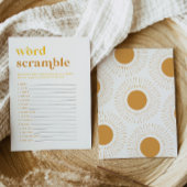 Sun Baby Shower Word Scramble Game Card Einladung