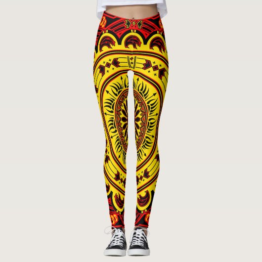 Sun-Bär (rot) Leggings (Vorderseite)
