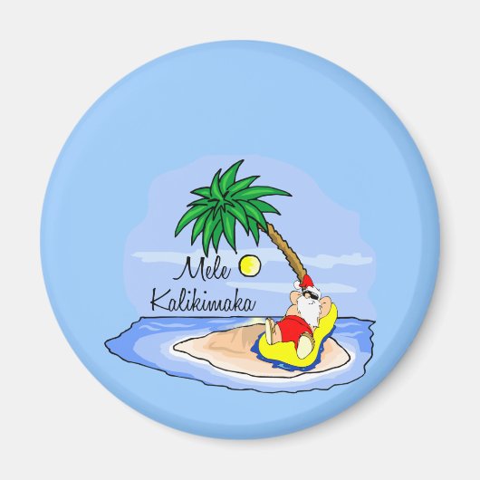 Sun Bathing Santa hawaiian xmas tee 5 Magnet (Vorne)