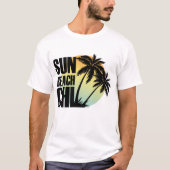 Sun, Beach & Chill Palm Tree Grafisches T-Shirt (Vorderseite)