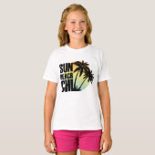 Sun, Beach & Chill Palm Tree Graphic T-Shirt (Vorne ganz)