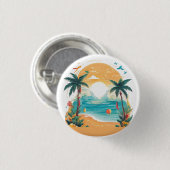 Sun Beach Palme Button (Vorne & Hinten)
