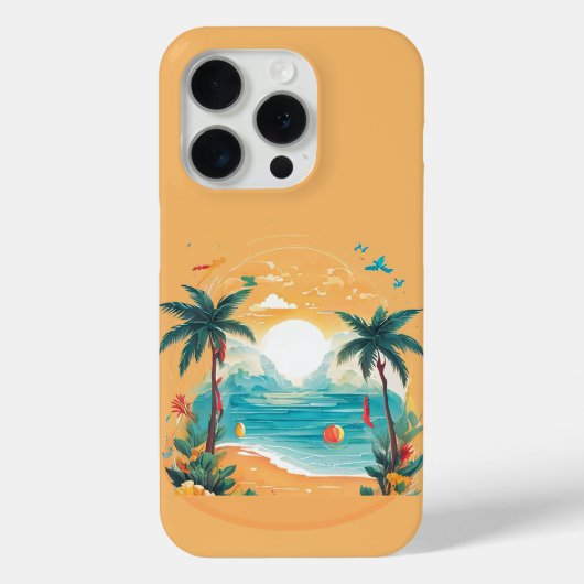 Sun Beach Palme Case-Mate iPhone Hülle (Rückseite)
