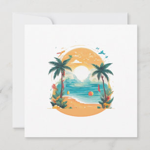 Sun Beach Palme Feiertagskarte