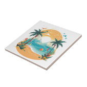 Sun Beach Palme Fliese (Seite)