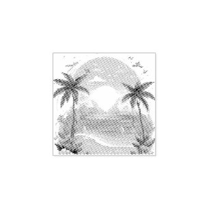 Sun Beach Palme Gummistempel