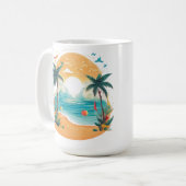 Sun Beach Palme Kaffeetasse (Vorderseite Links)