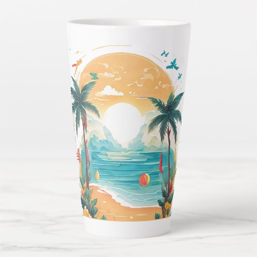 Sun Beach Palme Milchtasse (Vorderseite)