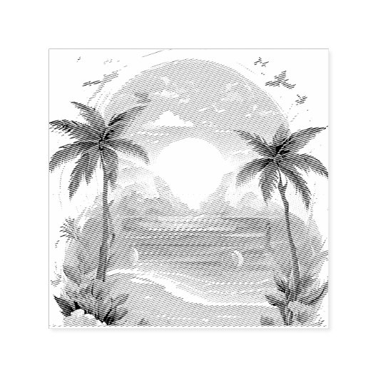 Sun Beach Palme Permastempel (Design)