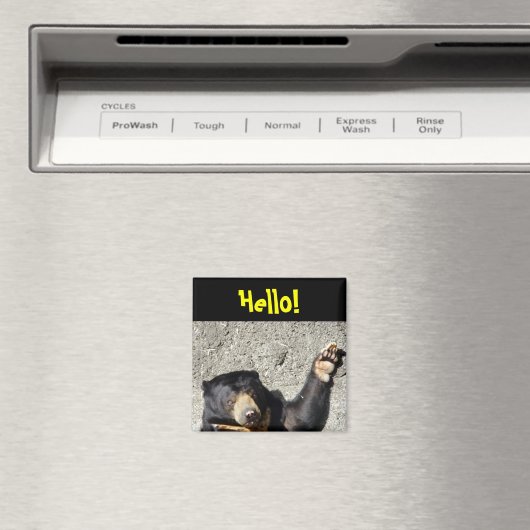 Sun Bear Hello Magnet (In Situ (Geschirrspüler))