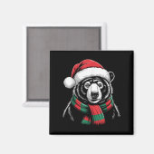 Sun Bear Xmas Weihnachtsmannmütze Weihnachtskostüm Magnet (Vorderseite/Rückseite)