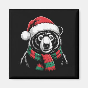 Sun Bear Xmas Weihnachtsmannmütze Weihnachtskostüm Magnet