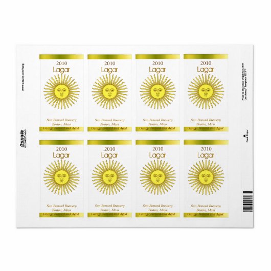 Sun Beer Labels (Vorne)
