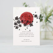 Sun Behind Black Blume Beileid-Bestätigung Einladung (Stehend Vorderseite)