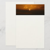 Sun Behind Clouds I Orange Sunset Foto Briefpapier (Vorne/Hinten)