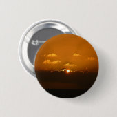 Sun Behind Clouds I Orange Sunset Foto Button (Vorne & Hinten)
