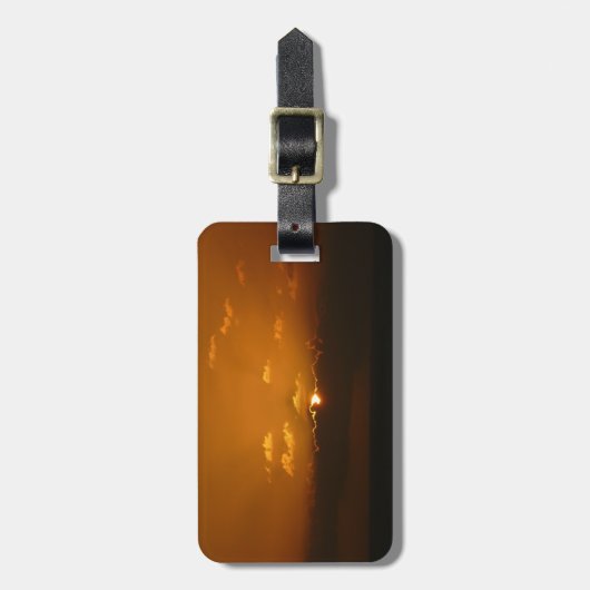 Sun Behind Clouds I Orange Sunset Foto Gepäckanhänger (Vorderseite vertikal)