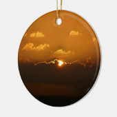 Sun Behind Clouds I Orange Sunset Foto Keramikornament (Links)