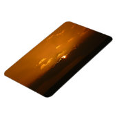 Sun Behind Clouds I Orange Sunset Foto Magnet (Linke Seite)