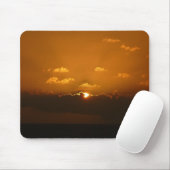 Sun Behind Clouds I Orange Sunset Foto Mousepad (Mit Mouse)