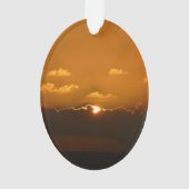 Sun Behind Clouds I Orange Sunset Foto Ornament (Rückseite)