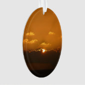 Sun Behind Clouds I Orange Sunset Foto Ornament (Vorderseite)