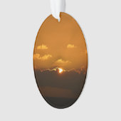 Sun Behind Clouds I Orange Sunset Foto Ornament (Vorderseite)