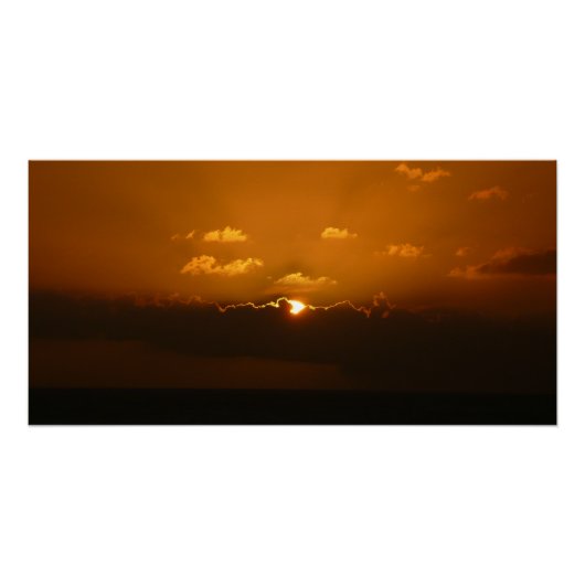 Sun Behind Clouds I Orange Sunset Foto Poster (Vorderseite)