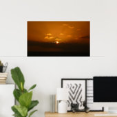 Sun Behind Clouds I Orange Sunset Foto Poster (Heimbüro)