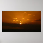 Sun Behind Clouds I Orange Sunset Foto Poster (Vorne)