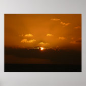 Sun Behind Clouds I Orange Sunset Foto Poster (Vorne)