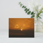 Sun Behind Clouds I Orange Sunset Foto Postkarte (Stehend Vorderseite)