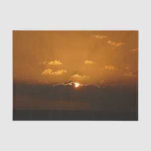 Sun Behind Clouds I Orange Sunset Foto Seidenpapier