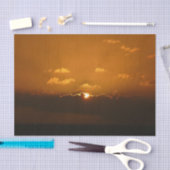 Sun Behind Clouds I Orange Sunset Foto Seidenpapier (Handwerk)