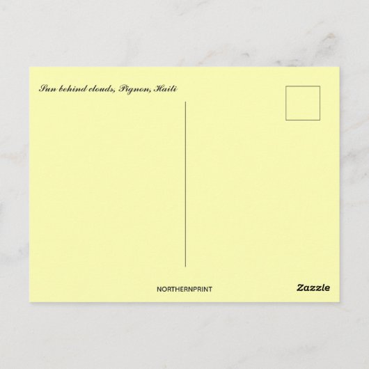 Sun Behind Clouds in Pignon Haiti Postkarte (Rückseite)