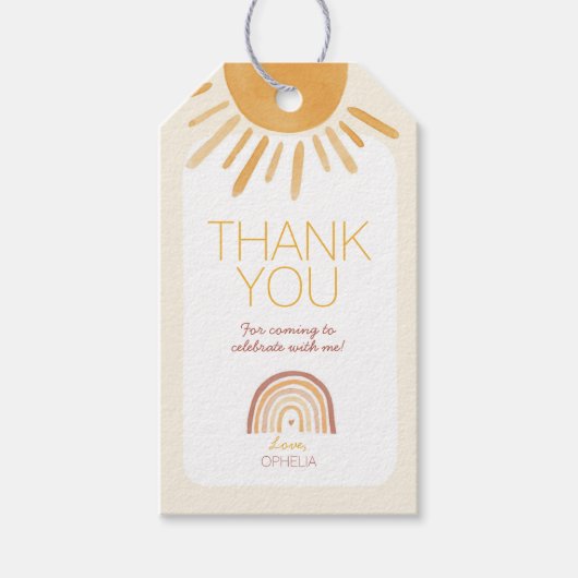 Sun Birthday Favor Tag Geschenkanhänger (Vorderseite)