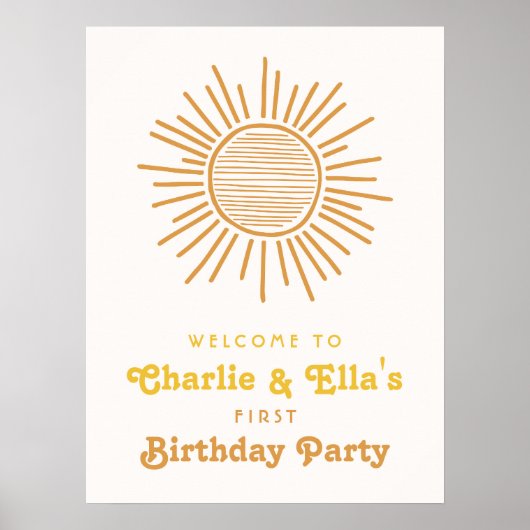 Sun Birthday Welcome Sign Poster (Vorne)