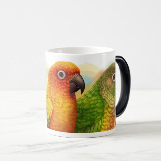 Sun blau-krönte grüne-cheeked conures verwandlungstasse (VorderseiteRechts)