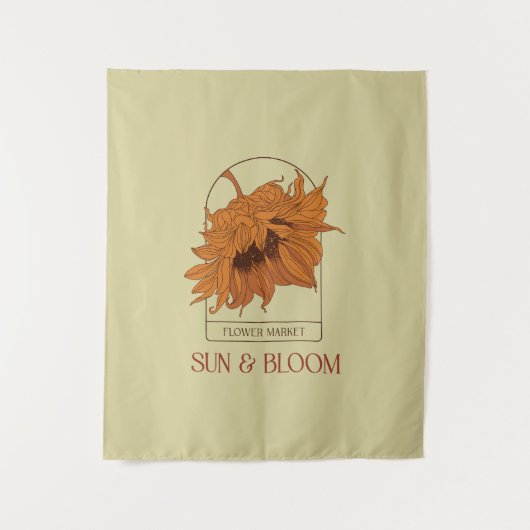 Sun & Bloom Wandteppich (Vorderseite)