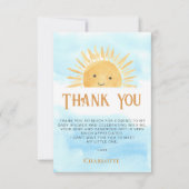 Sun Blue Sky Baby Shower Thank You Dankeskarte (Vorderseite)