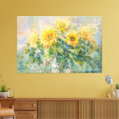 *~* Sun Blume TV2 Vase Stretched Canvas Print Leinwanddruck (Insitu (Wohnzimmer))