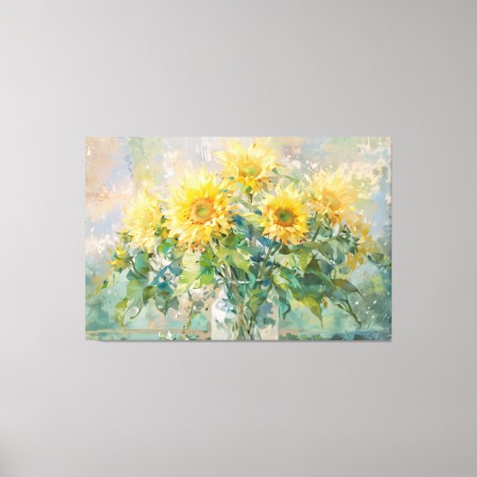 *~* Sun Blume TV2 Vase Stretched Canvas Print Leinwanddruck (Vorderseite)